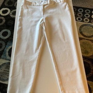 Liz Claiborne White Versatile Pants Size 12 Pockets Straight Leg Zip Cotton